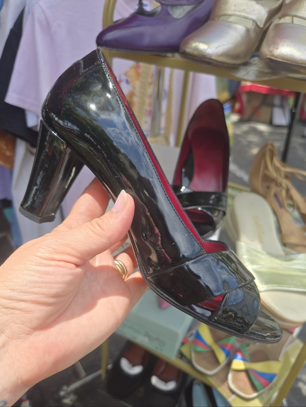 Classic Black Patent Peep-Toe Heel By Taryn Rose 38